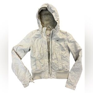 Hollister White Puffer Jacket